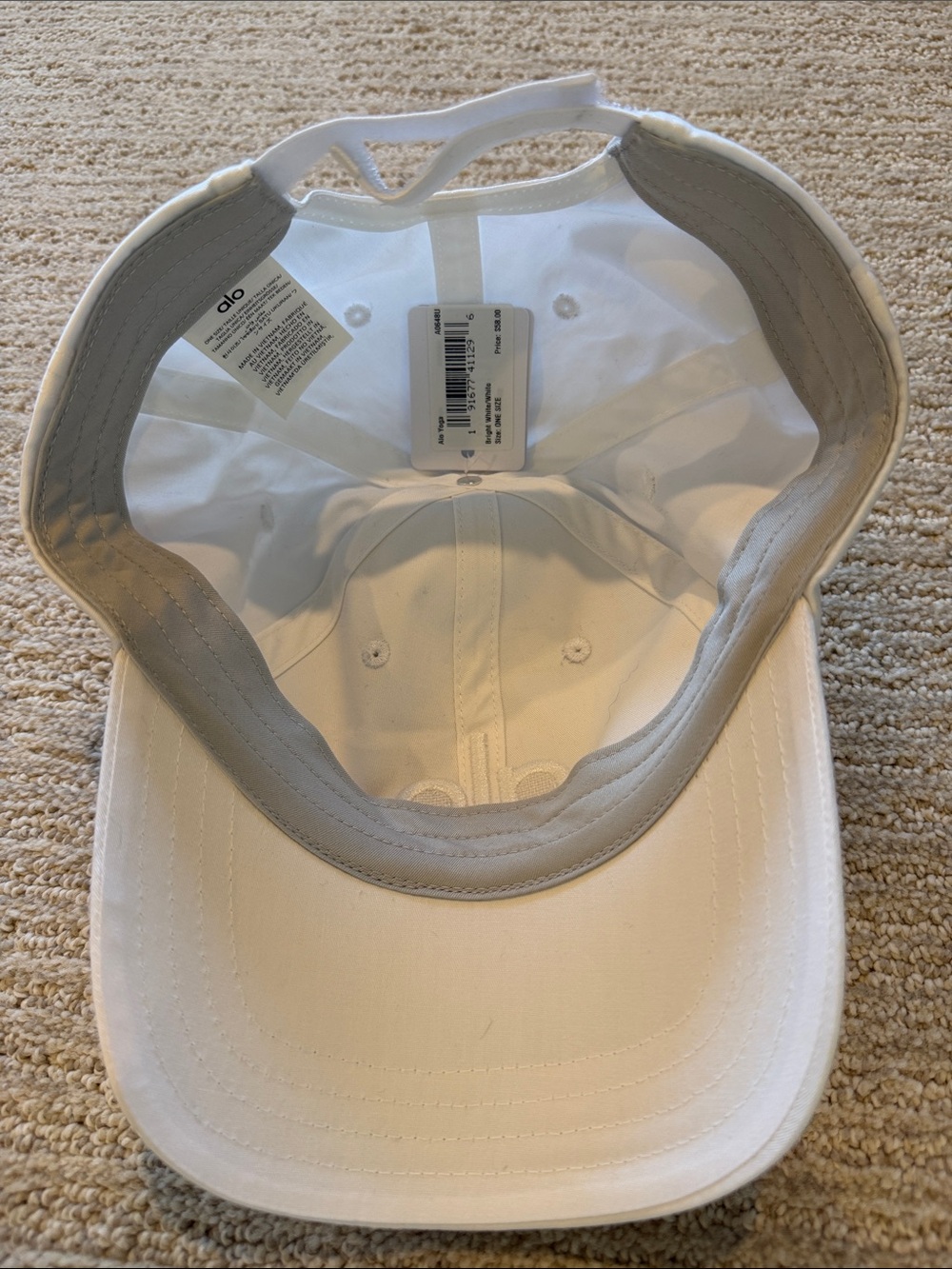 ALO Yoga White Baseball Cap with Embroidered Logo - Picture 2 of 3